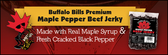 Buffalo Bills Maple Pepper Beef Jerky - Made With Real Maple Syrup & Fresh Cracked Black Pepper