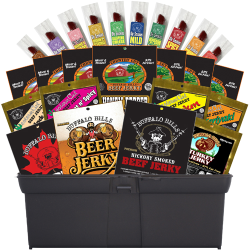 Buffalo Bills 25-Piece BEEF JERKY & BEEF STICK SAMPLER Gift Tool Boxes