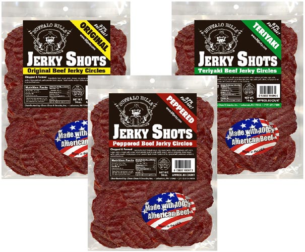 Buffalo Bills Jerky Shots (Beef Jerky Circles) - 80-ct Bags