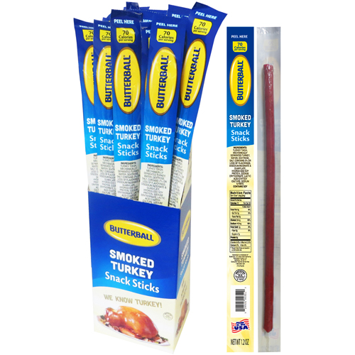 Butterball Smoked 1.2oz Turkey Snack Sticks - 24-Ct Box
