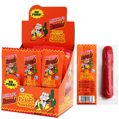 Hannah's Mexicana Red Hot 1.7oz Sausages (No Pork) - 20-ct Boxes