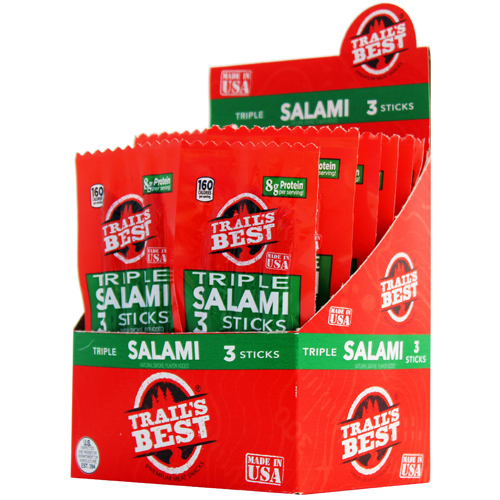 Trail's Best 1.5oz Triple Salami Stick Packs - 12-Ct Box