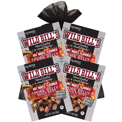 Wild Bill’s 4-Piece Hot Maple Pork Belly Bites Gift Bags