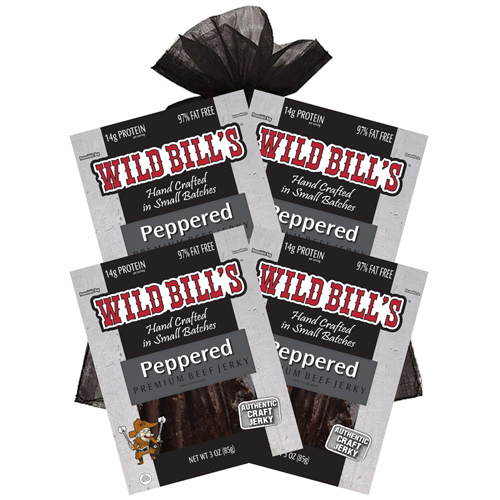 Wild Bill’s 4-Piece Black Peppered Beef Jerky Gift Bags