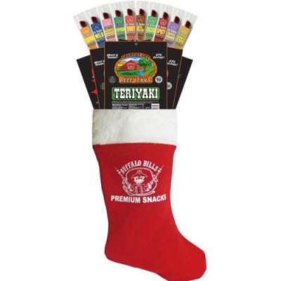 Buffalo Bills 15-Piece BEEF JERKY & BEEF STICK SAMPLER Christmas Stockings