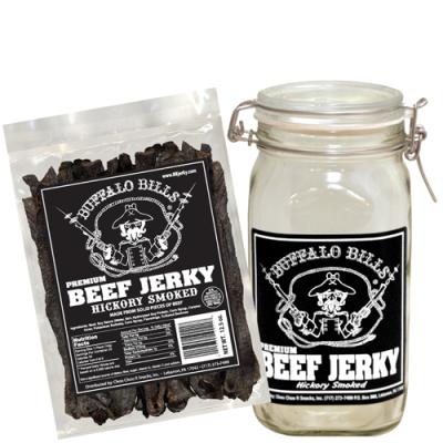 bur Manga Græder Buffalo Bills Premium Beef Jerky Strips & Glass Jar Combo - 1 Bag