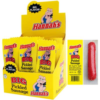 Hannah's Big Pickled 1.7oz Sausages (With Pork) - 20-ct Boxes