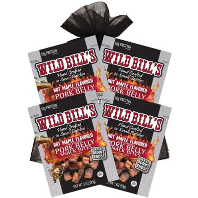 Wild Bill’s 4-Piece Hot Maple Pork Belly Bites Gift Bags