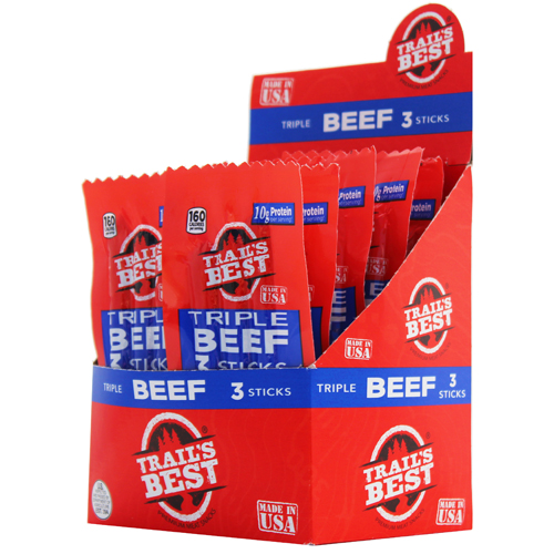 Trail's Best 1.5oz Triple Beef Stick Packs - 12-Ct Boxes